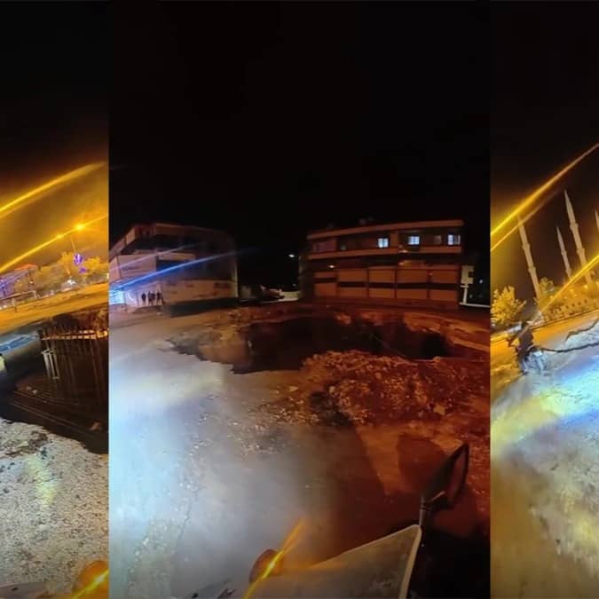 Şanlıurfa'da yolda açılan derin çukur tehlike saçıyor