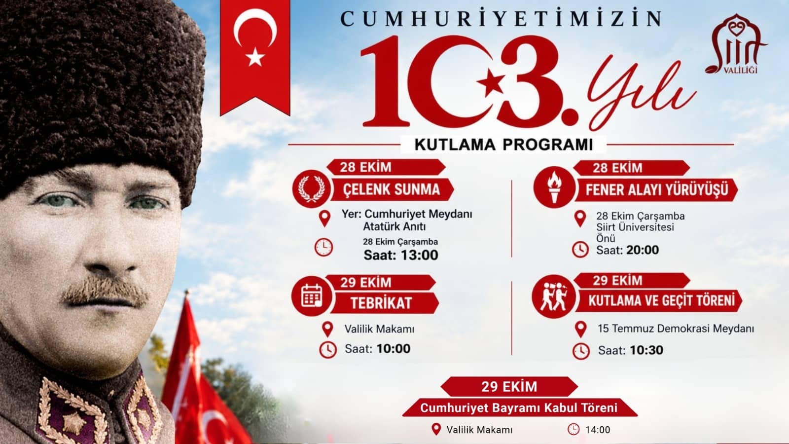 Siirt'te 29 Ekim Coşkusu Başlıyor