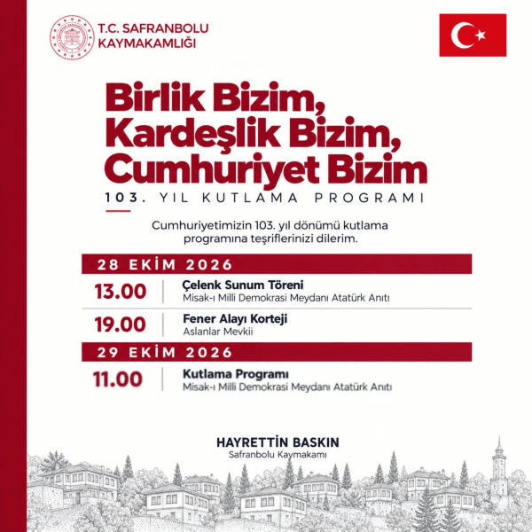Safranbolu'da Cumhuriyet Bayramı etkinlik takvimi