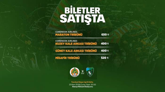 Kocaelispor Maçının Biletleri Satışa Çıktı - Alanyaspor Resmi İnternet Sitesi - alanyaspor.org.tr