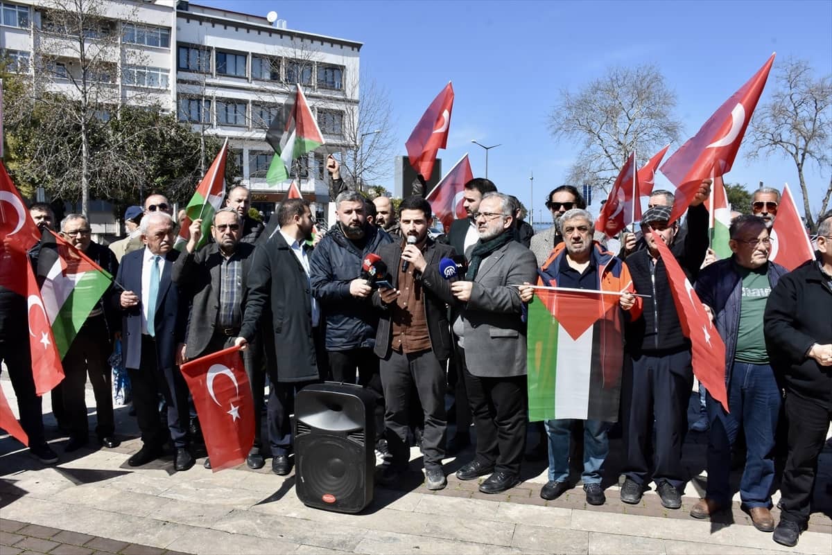 Trabzon ve Giresun'da üniversitelilerden İsrail protestosu