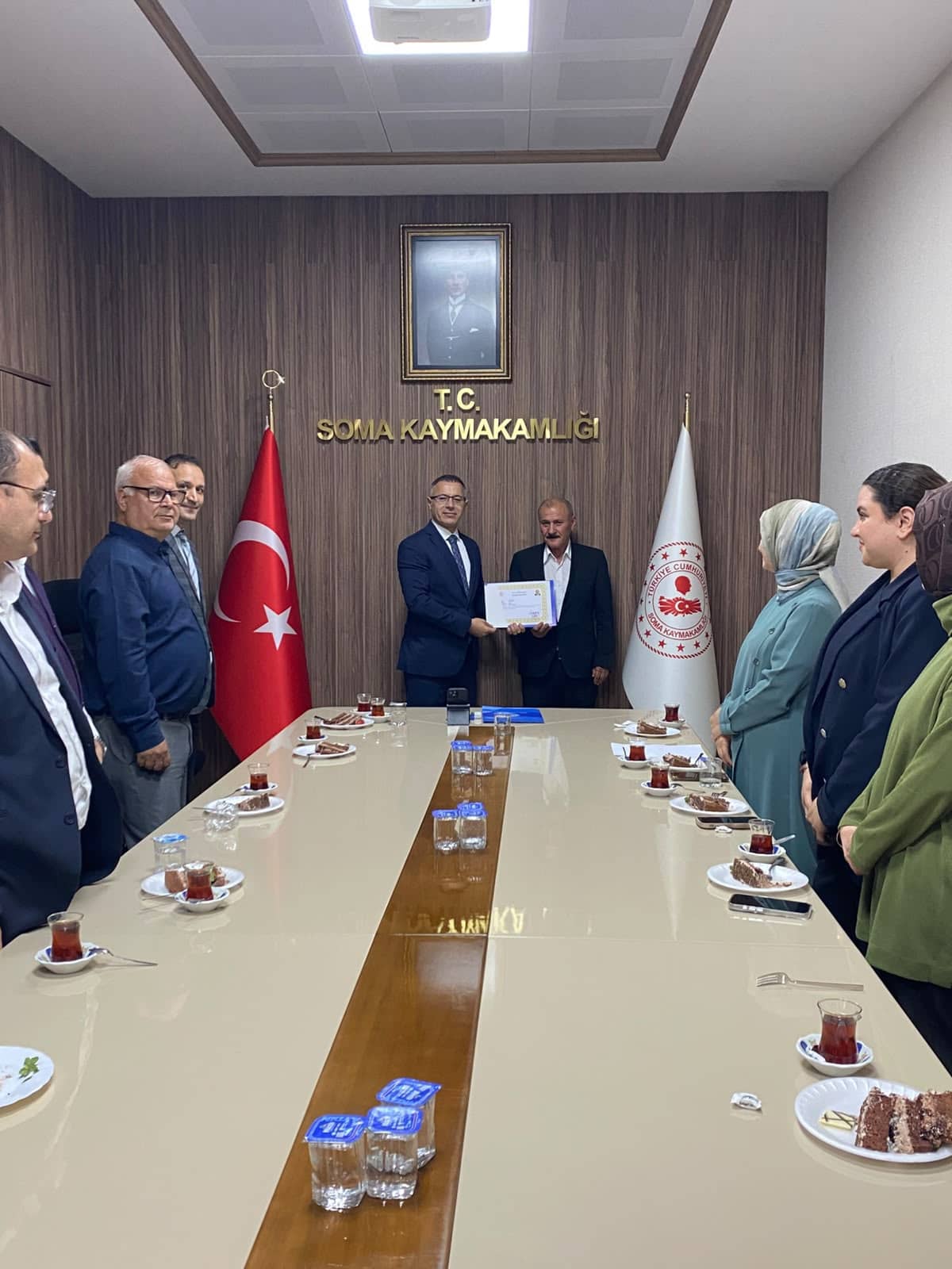 Soma'da emekli olan şoföre başarı belgesi