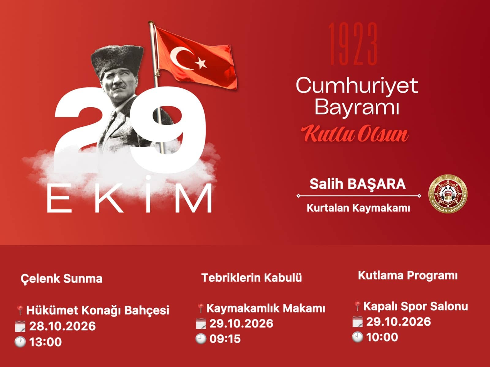 Siirt'te 29 ekim coskusu ve kutlama mesaji