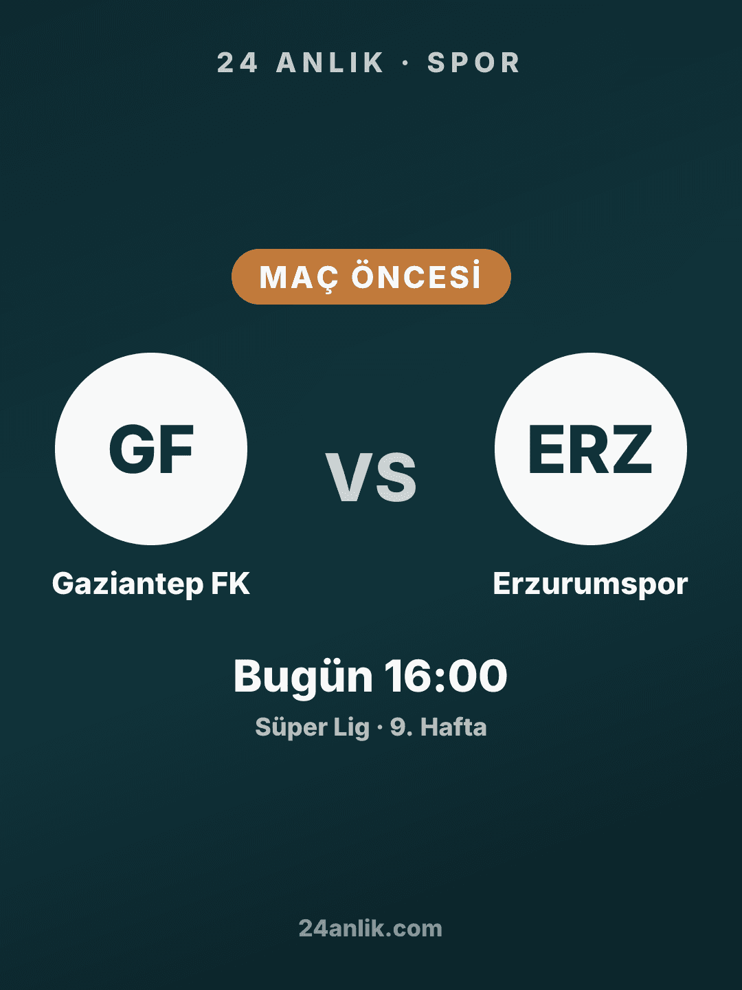 Gaziantep FK - Erzurumspor maçı bugün: Başlama saati 16:00