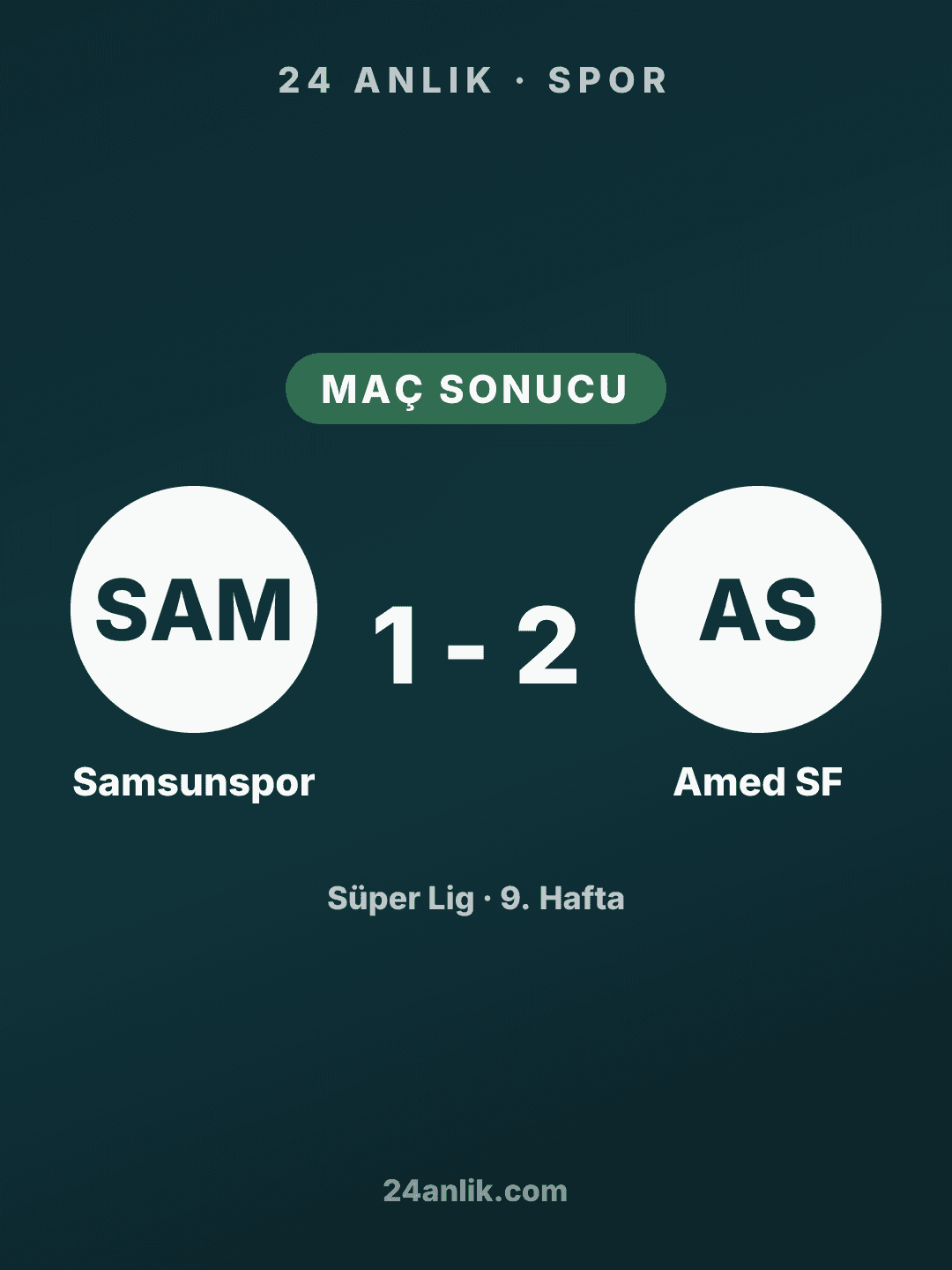 Amed SF Samsunspor maçını 2-1 kazandı